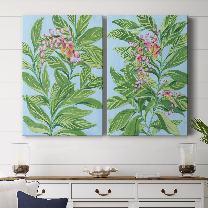 Toile tendue tropicale Ginger I-Premium Gallery - prête à être accrochée, H 36 po x l 48 po