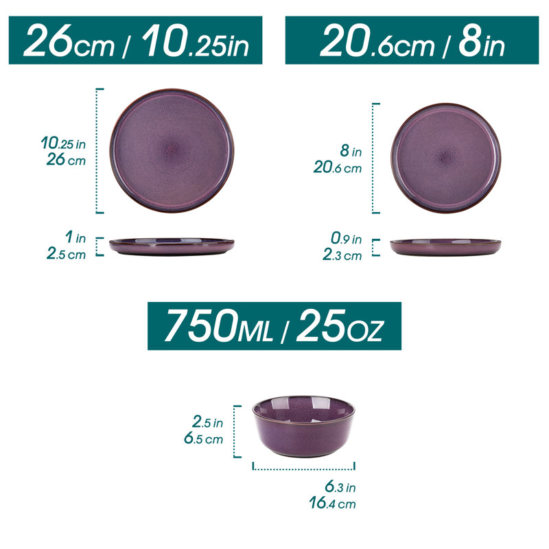 Dinnerware - Service for 4, Purple