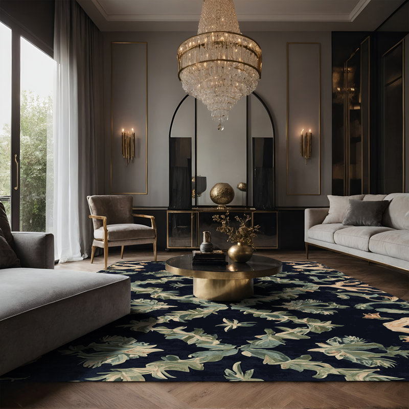 Tapis gris soyeux et moelleux, Rectangle 7 pi x 9 pi