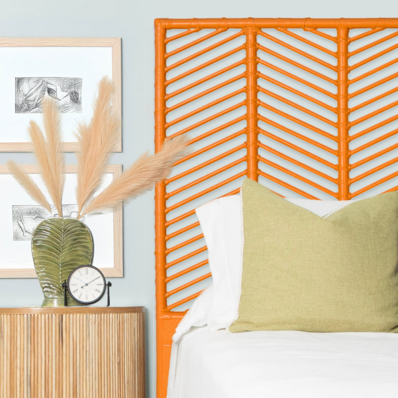 Liam Headboard, Citrus Orange, Twin