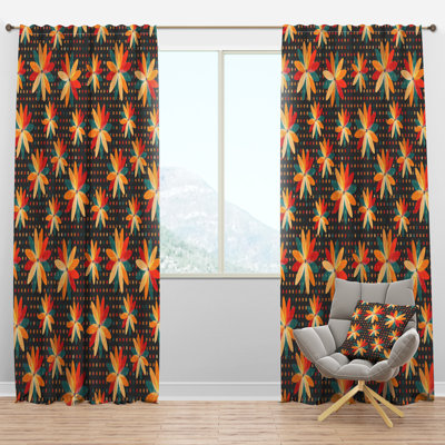 Panneau de rideau simple semi-transparent multicolore Boho