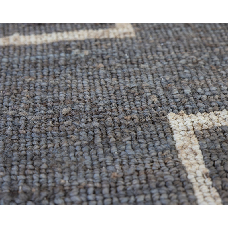Wren Hand Knotted Jute / Sisal Geometric Area Rug, Rectangle 10' x 14'