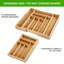 Organisateur de tiroir ajustable en bambou à 6 ou 8 fentes pour couverts, plateau multi-usages extensible pour ustensiles de cuisine et couverts, armoire, salle à manger, garage, bureau