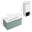 Meuble-lavabo flottant 36 po avec lavabo en résine en forme de goutte et armoire latérale et portes à fermeture douce