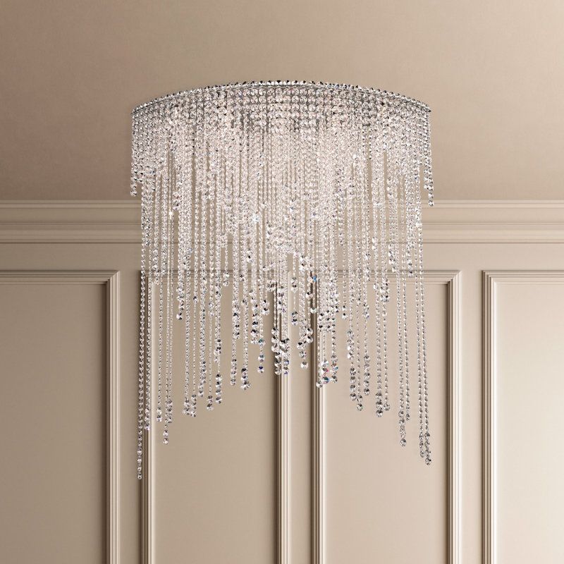 Chantant 8 - Light Flush Mount, Heritage Handcut Crystal Clear, 52.5" H x 43" W x 22" D