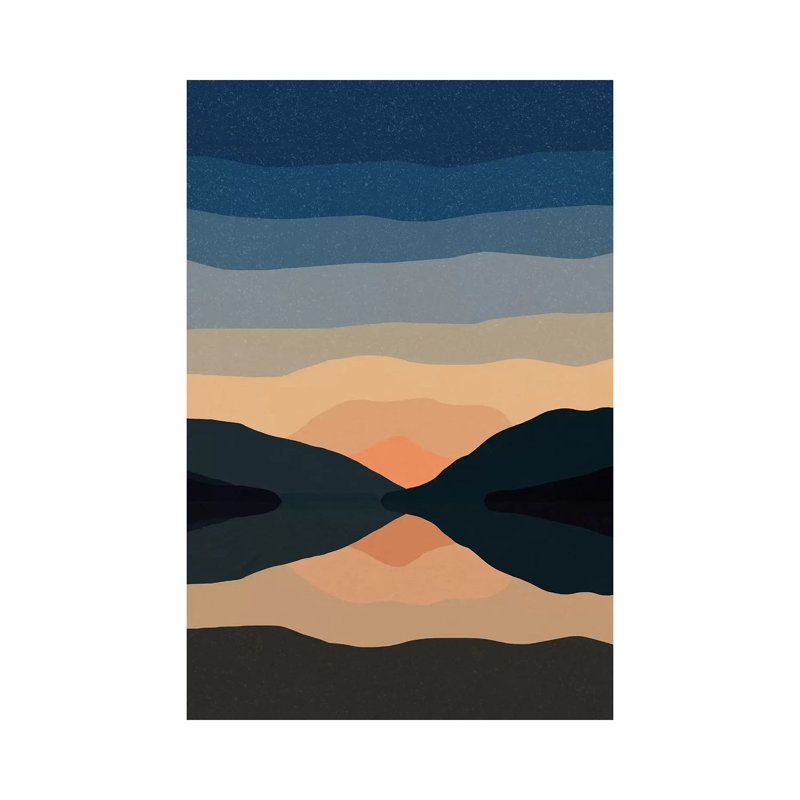 «Sunset Mountain Reflection» par Alisa Galitsyna, impression sur toile tendue, H 26 po x l 18 po x 1,5 po