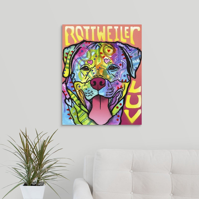 " Rottweiler Luv " by Dean Russo, Canvas, 48" H x 38" W x 1.5" D
