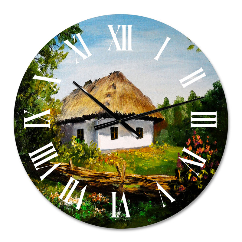 Traditional Cottage At Dawn In Summer - Horloge murale traditionnelle, Petit