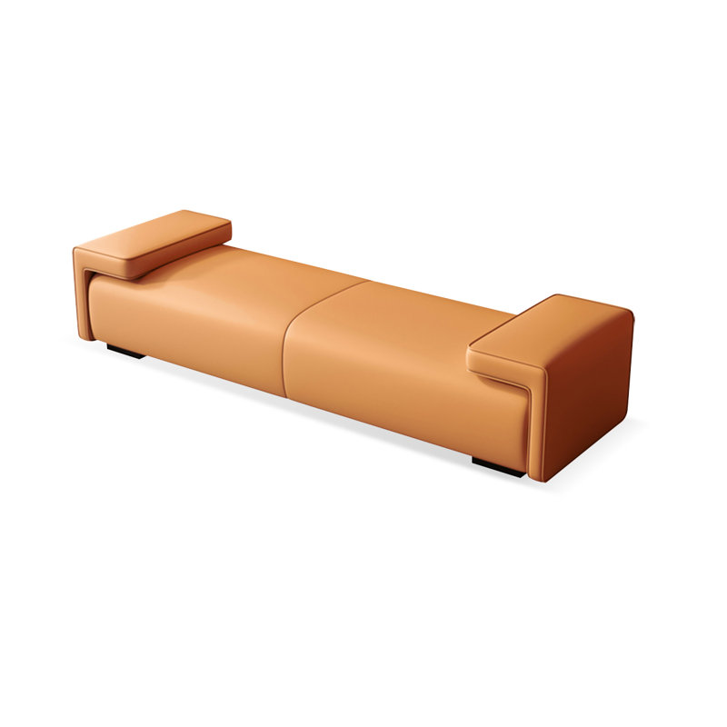 Banc avec revêtement, Orange clair, H 18,9 po x l 47,24 po x P 19,69 po