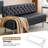 58.6" Black Button Tufted Waiting Room Bench Seating Office Benches