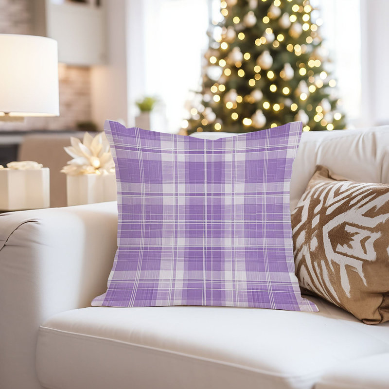 Purple Plaid Pattern IV Modern, 20"H x 20"W