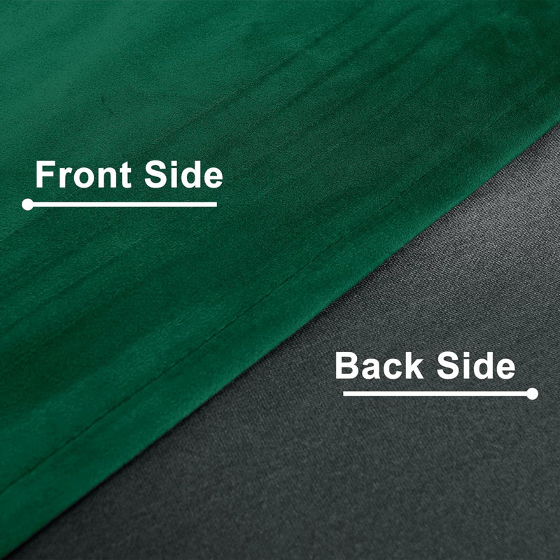 Rithvika Velvet Solid Color Noise Reducing Blackout Grommet Curtain Panels for Home & Office, 52" W x 63" L, Emerald
