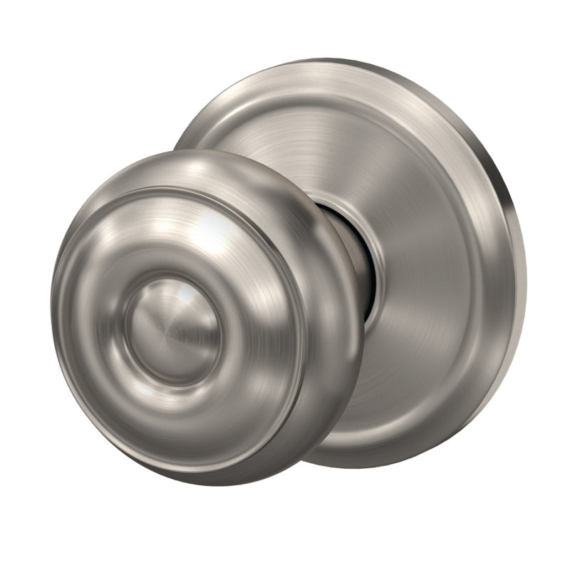 Custom Georgian Non-Turning Knob with Alden Trim, Satin Nickel