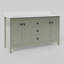 Meuble-lavabo festonné à double cuve 60 pouces - Satin olive - Avec plateau - Boutons noirs-1868364700