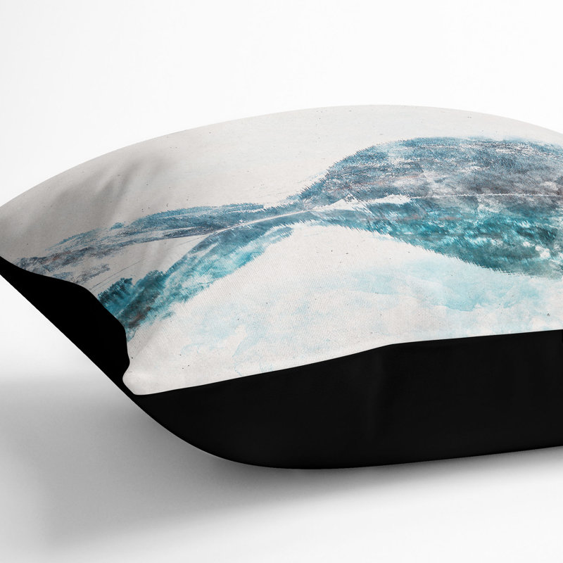 Mountain Range Reflection Cushion with Filling, Black, 40cm H x 40cm W x 15cm D