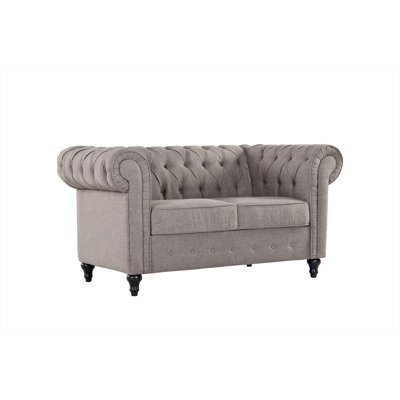 Causeuse Chesterfield en lin 61,8 po Teressa