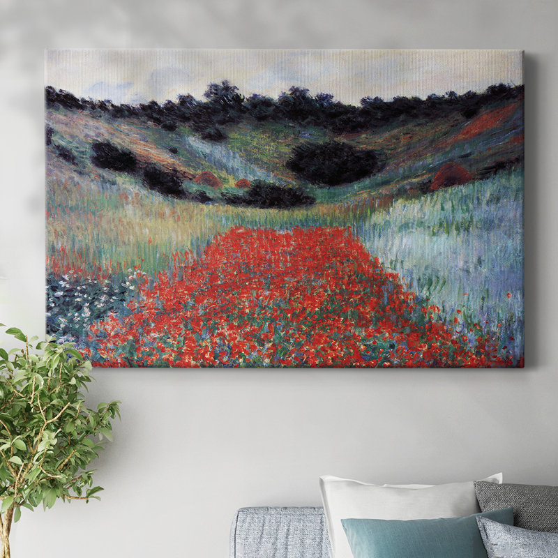 «Poppyfield in Giverny» par Monet-Gallery, toile tendue, H 8 po x l 12 po