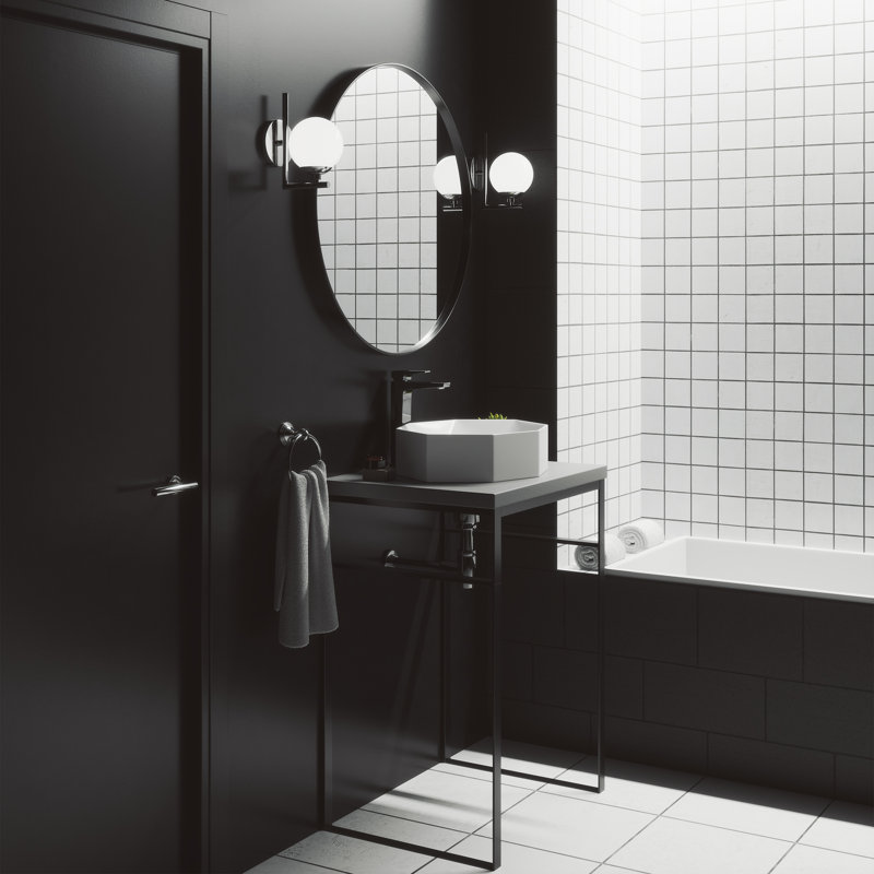Brusque Glossy Ceramic Vessel Bathroom Sink with Overflow
