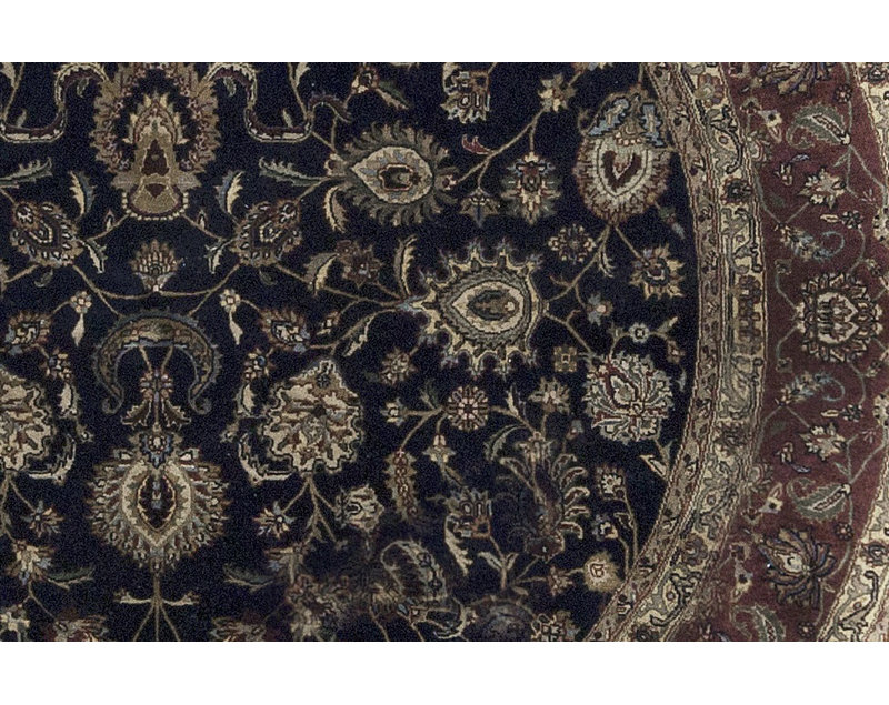 Carpette en laine marron / bleu marine 6 po 2 po Marquis