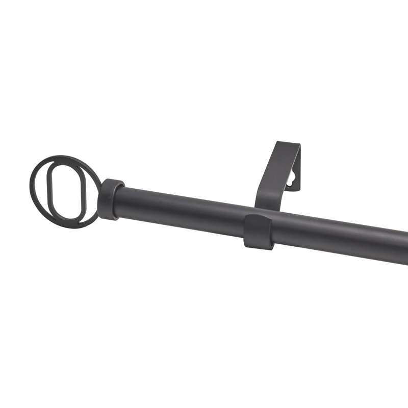 Alwillie Curtain Pole Set, 178cm H x 5cm W x 5cm D, Black