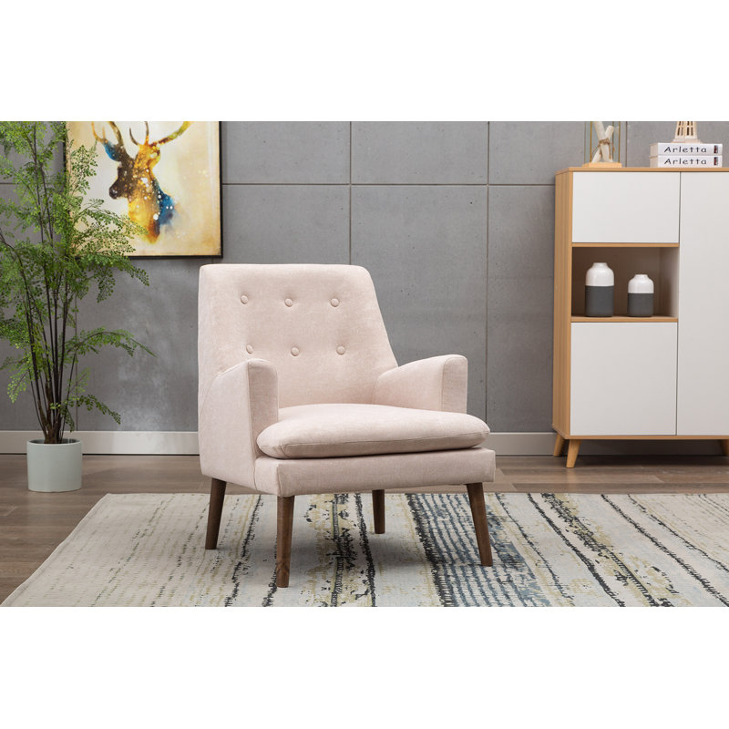 Fauteuil capitonné large de 28 po Cainaan, Naturel