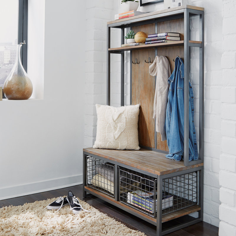 Eckles Hall Tree 39'' Wide with Bench and Shoe Storage