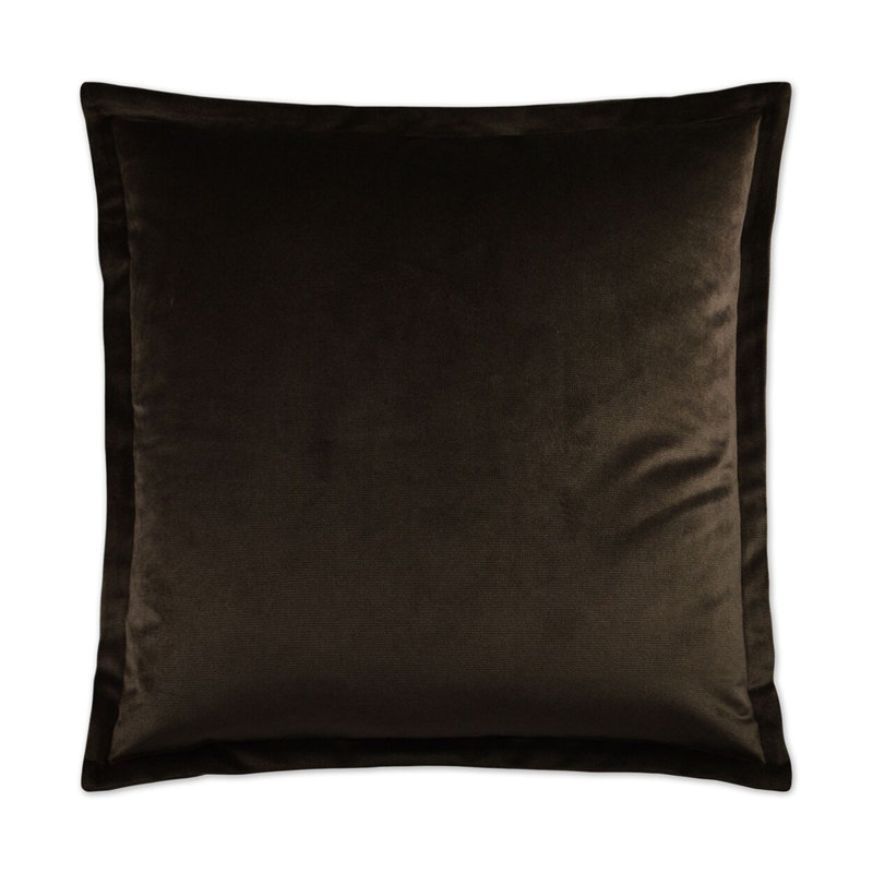 Belvedere Flange Reversible Throw Pillow, Espresso, Square 20"
