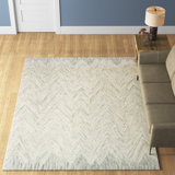 Kody Linked Brushstroke Teal Area Rug