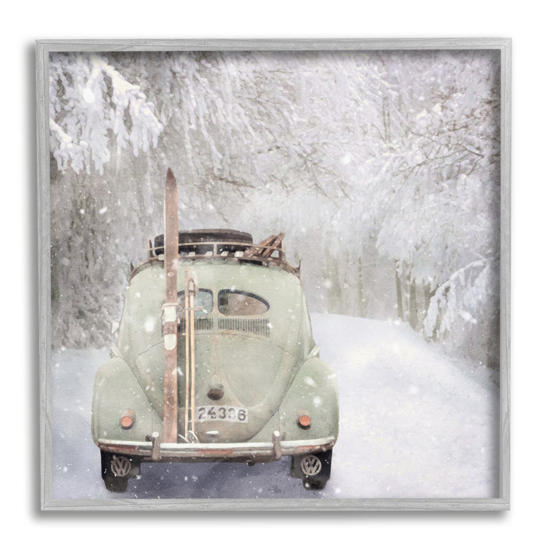 «Vintage Buggy In Snow», impression sur toile, H 17 po x l 17 po x P 1,5 po
