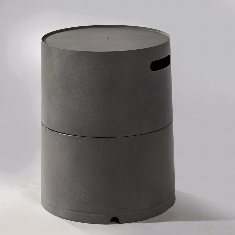 Table d'appoint en acier avec couvercle de réservoir de propane