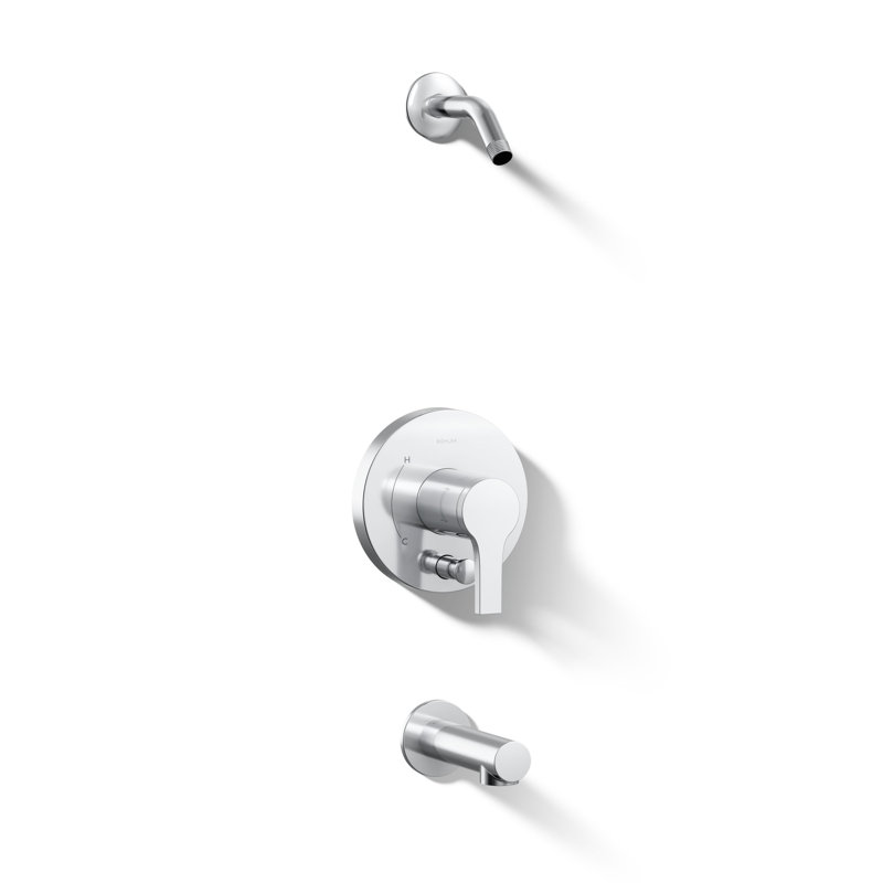 Elate Rite-Temp Bath And Shower Trim Kit With Push-Button Diverter, Without Showerhead, Polished Chrome