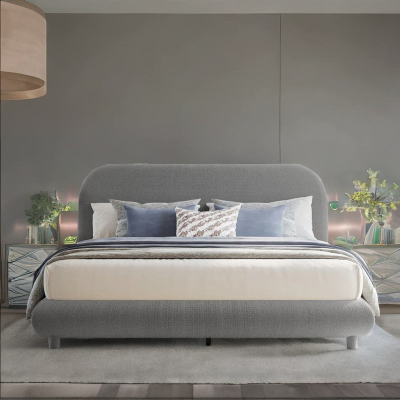 Lit plateforme 37 po Kestra, Gris, Grand