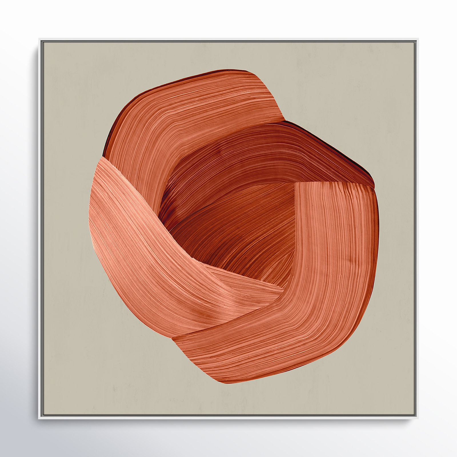 Crema - Floater Frame Painting Print on Canvas, 25.5" H x 25.5" W x 2" D, Silver Framed