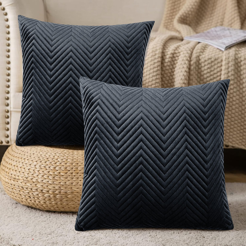 Square Cushion Cover, Black