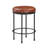 Michael Caramel Faux Leather And Metal Backless Counter Height Stool