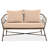 Patio Seating With Modern Earthy Design, Removable Cushions, Beige, Oval Wood Tabletop Oversized Areas, Beige , Table