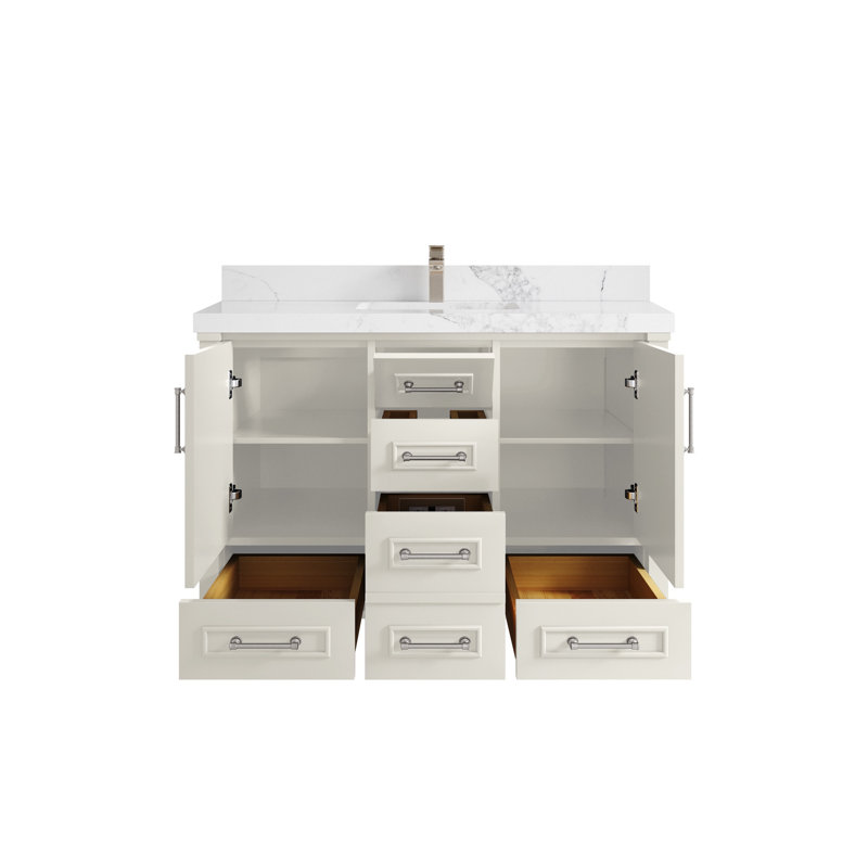 Meuble-lavabo simple avec comptoir 48 po Aberdeen, Calacatta Nuvo