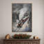 «Snowfall Steam Train» par Melloi, reproduction d'art sur toile encadrée