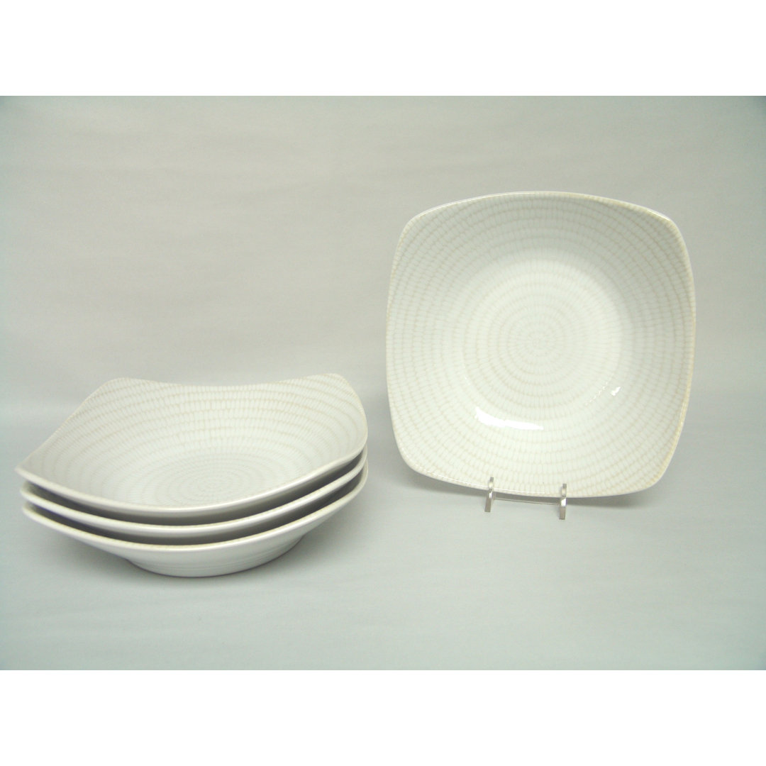 Red Vanilla Rice Square Salad Bowl (Set of 4) Red Vanilla 