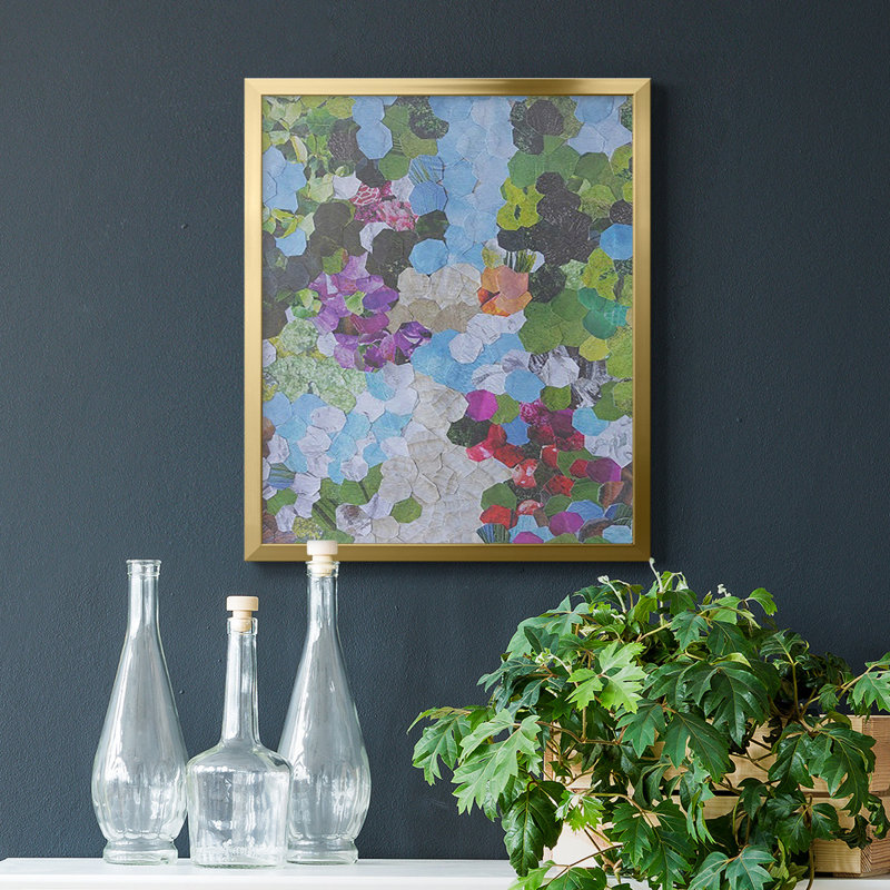 Toile encadrée de qualité supérieure Iris Garden - prête à être accrochée, Or, H 24 po x l 20 po