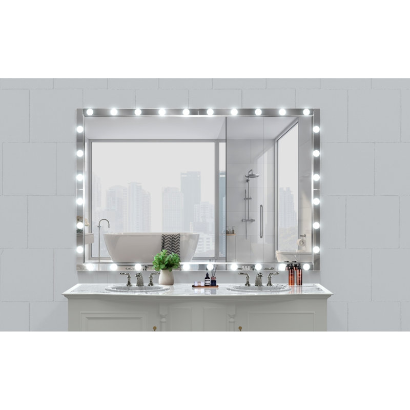 Hollywood Full Length Mirror With Lights Oversized Full Body Vanity Mirror With 3 Color Modes Lighted Large Standing Floor Mirror For Dressing Room Bedroom Hotel Touch Control,Silver