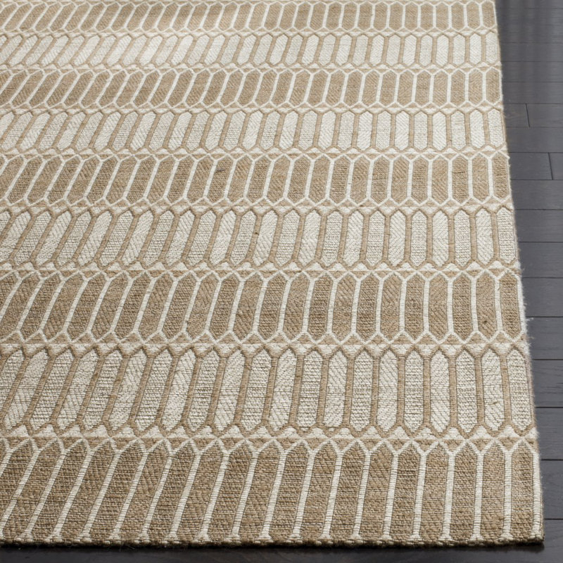 Amritpal Hand Loomed Bamboo And Viscose Geometric Rug, Rectangle 6' x 9'