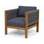  Fauteuil club d'extérieur moderne en bois d'acacia et en rotin avec coussins résistants à l'eau