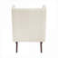 Fauteuil à oreilles rembourré en chenille avec finition beige et sièges confortables pour le salon et les coins lecture-1309101809