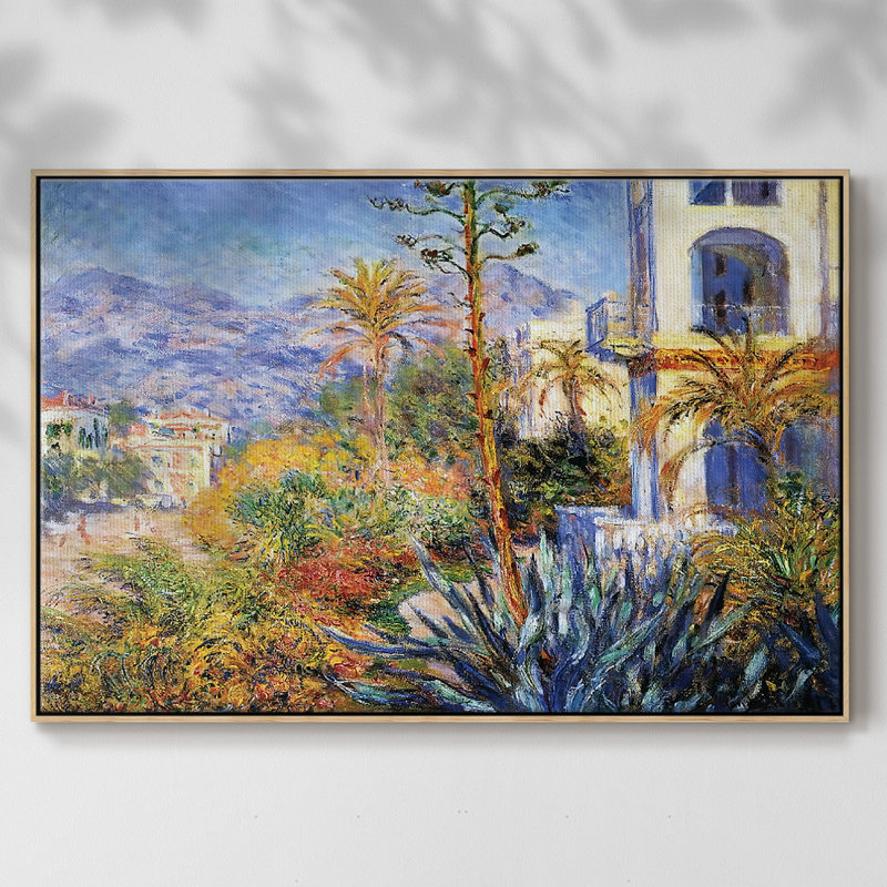 " Villas At Bordighera 02, 1884 ", 37" H x 25" W x 2" D, Natural Wood