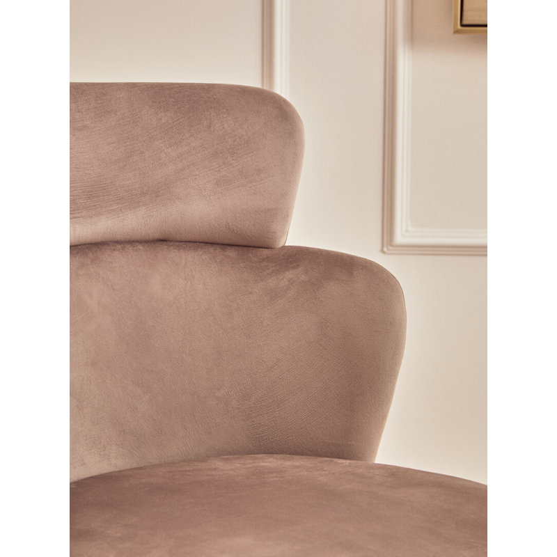 Velvet Club Chair, Tan