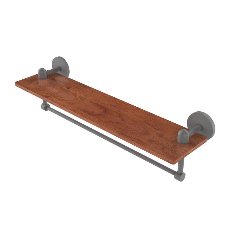Tablette murale unie bois ironwood Itzhak, Gris mat, H 4 po x l 22 po x P 5 po