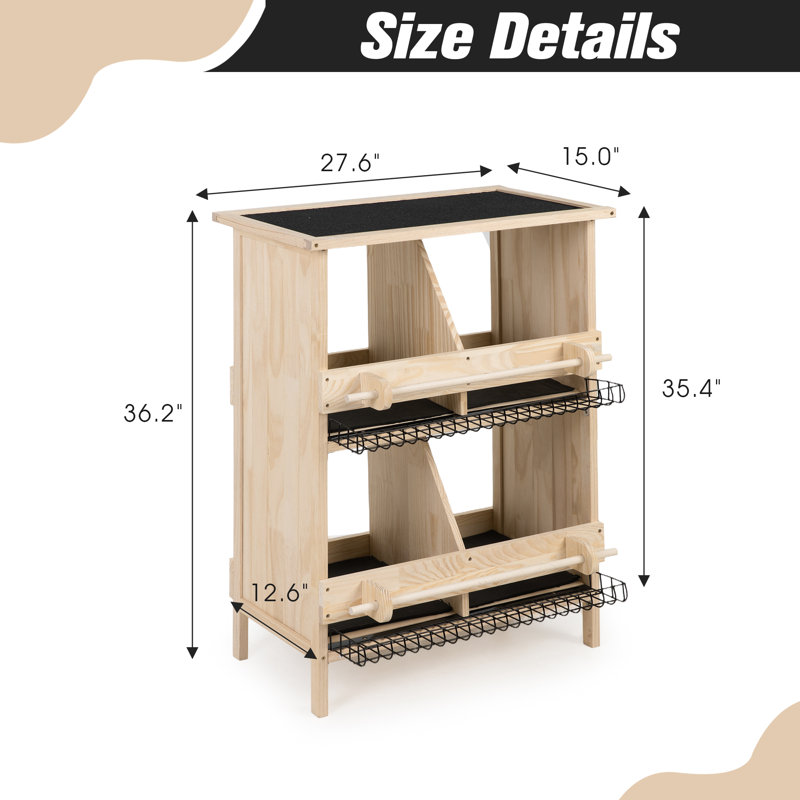2-tier Chicken Coop With Nesting Boxes