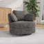 Fauteuil demi-tonneau pivotant en chenille de 40,5 po de largeur avec repose-pieds et coussins-120240550