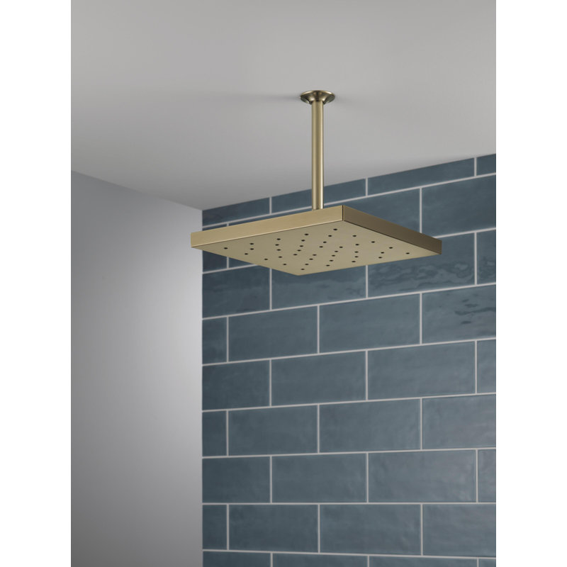 Rain Fixed Shower Head with H2Okinetic Technology, Lumicoat Champagne Bronze
